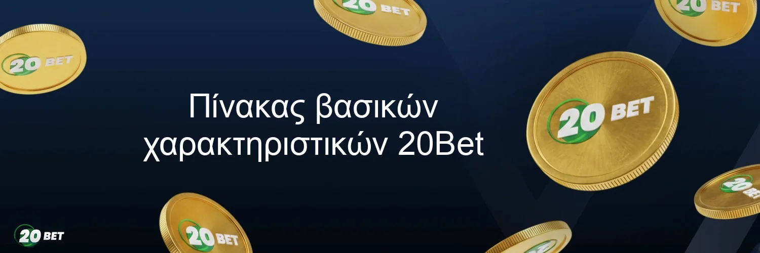 Πίνακας βασικών χαρακτηριστικών 20Bet